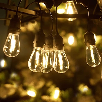 LEDの粉砕防止球根掛かる裏庭ライトが付いている屋外のひもライトは庭いじりをする