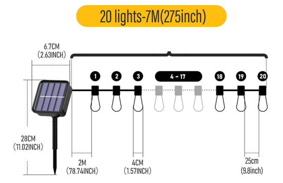 LEDの粉砕防止球根掛かる裏庭ライトが付いている屋外のひもライトは庭いじりをする