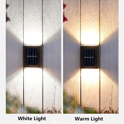 太陽動力を与えられたLEDの壁ライト階段通路の屋外の庭の装飾の上下の2/6LED