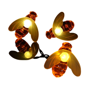 かわいい太陽蜂の庭は電池式のクリスマスの花輪ライト20lm/wをつける