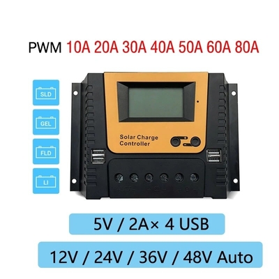 PWM太陽充満パネル制御調整装置10A 20A 30A 40A 12V 24V 36V 48V