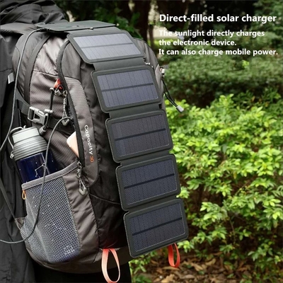 10W折り畳み式の太陽電池パネル5V 2.1A USBはSmartphonesのための出力装置を