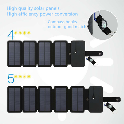 10W折り畳み式の太陽電池パネル5V 2.1A USBはSmartphonesのための出力装置を
