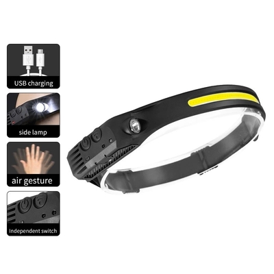 インダクションヘッドランプ COB LED ヘッドランプ、バッテリー内蔵懐中電灯 USB 充電式ヘッドランプ照明モード